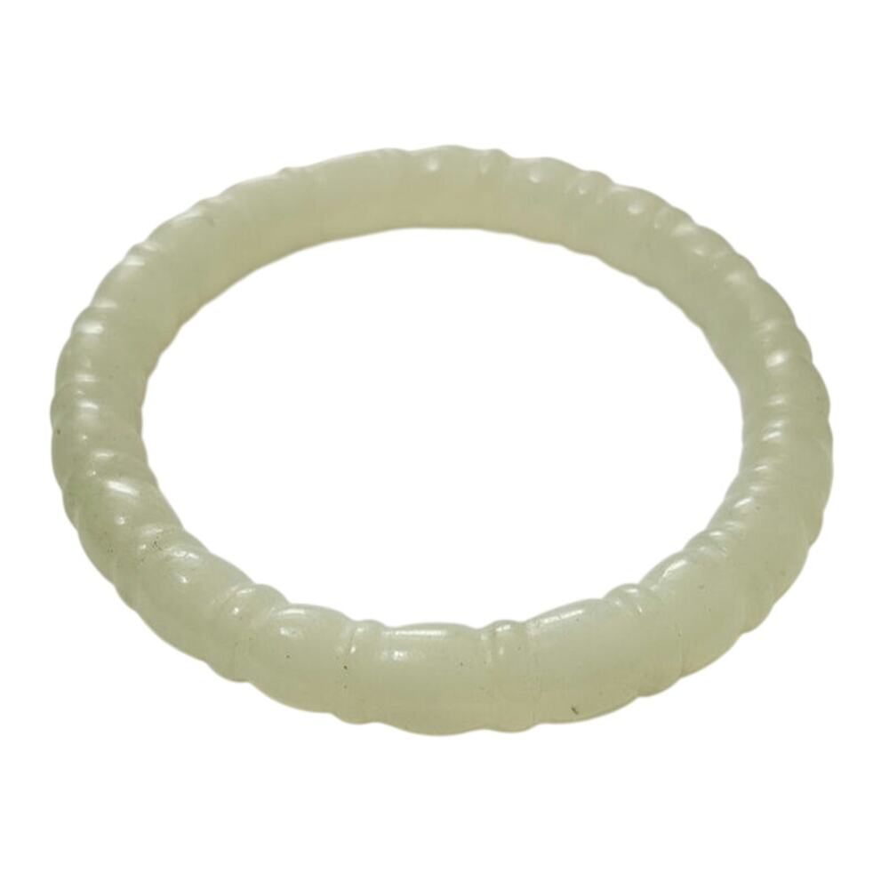 Antique Chinese Carved Bowenite "Suzhou Jade" Bangle Bracelet